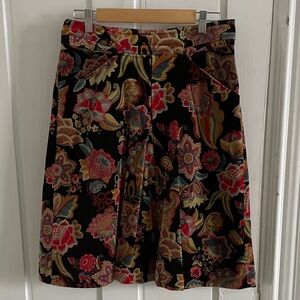 Oilily Black Floral A-Line Skirt, Size 6 (38)